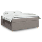 Sommier à lattes de lit avec matelas Taupe 200x200 cm Tissu