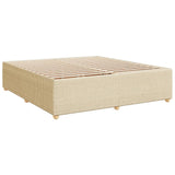 Sommier à lattes de lit avec matelas Crème 200x200 cm Tissu