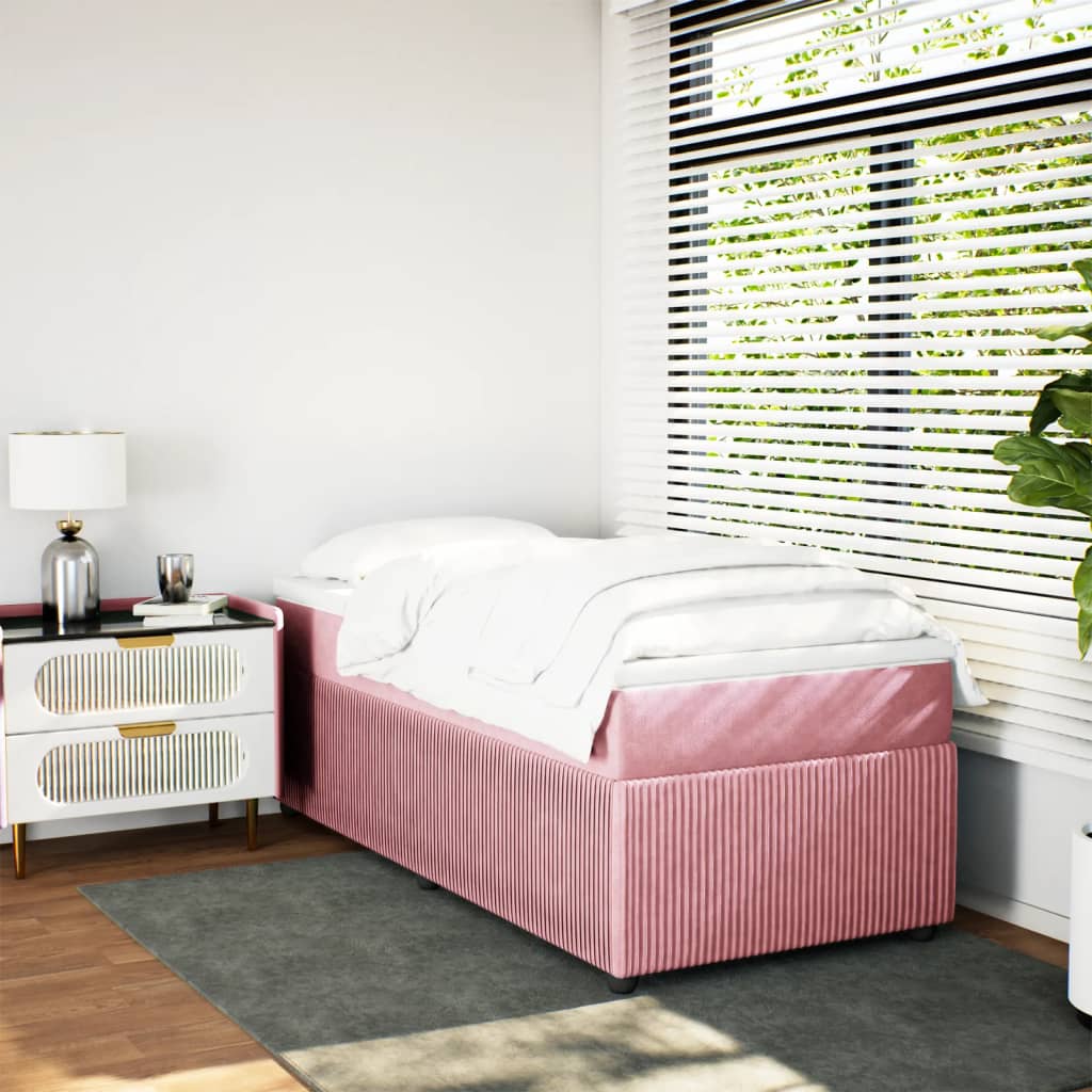 Sommier à lattes de lit avec matelas Rose 90x200 cm Velours