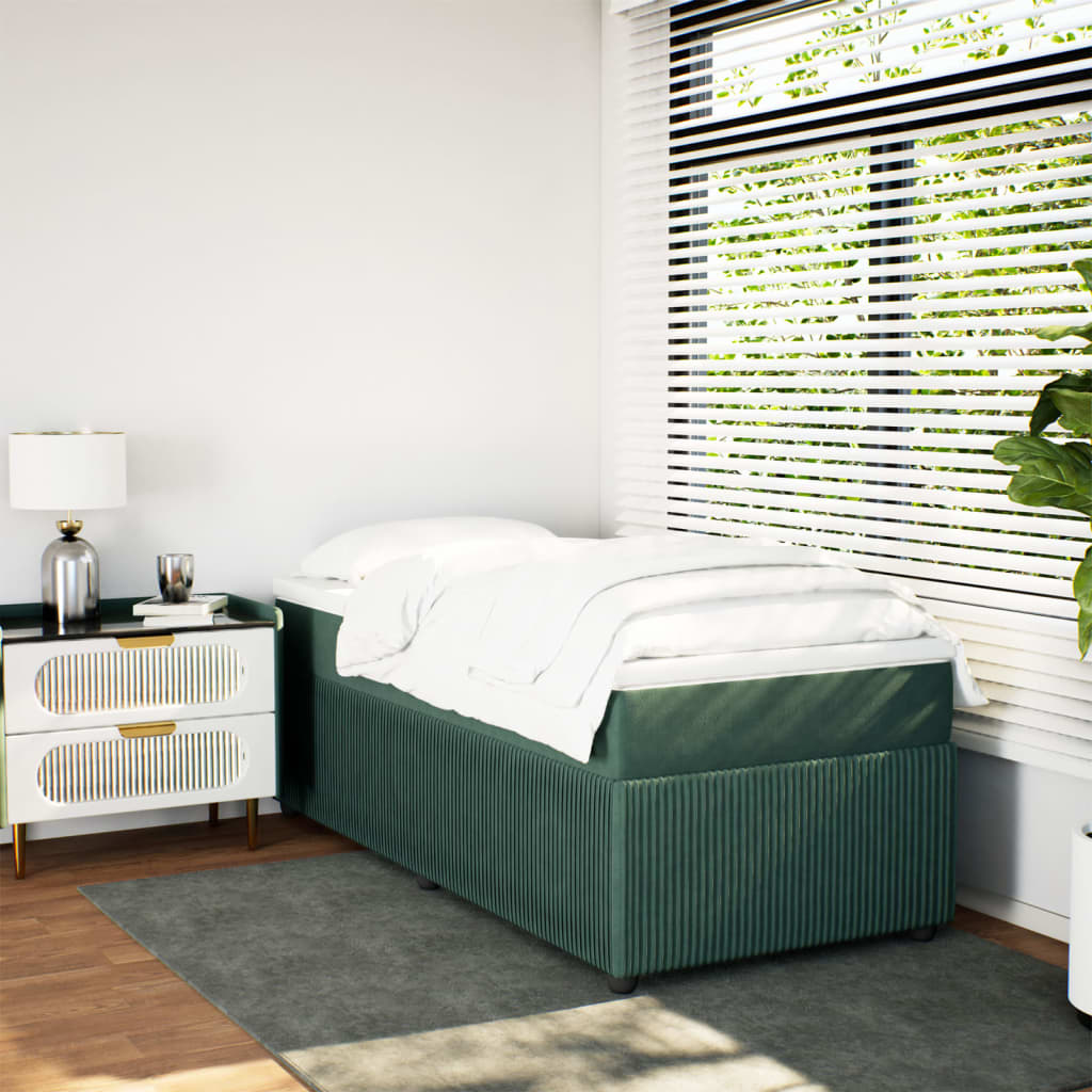 Slatted bed base with mattress Dark green 100x200 cm