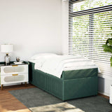 Slatted bed base with mattress Dark green 100x200 cm