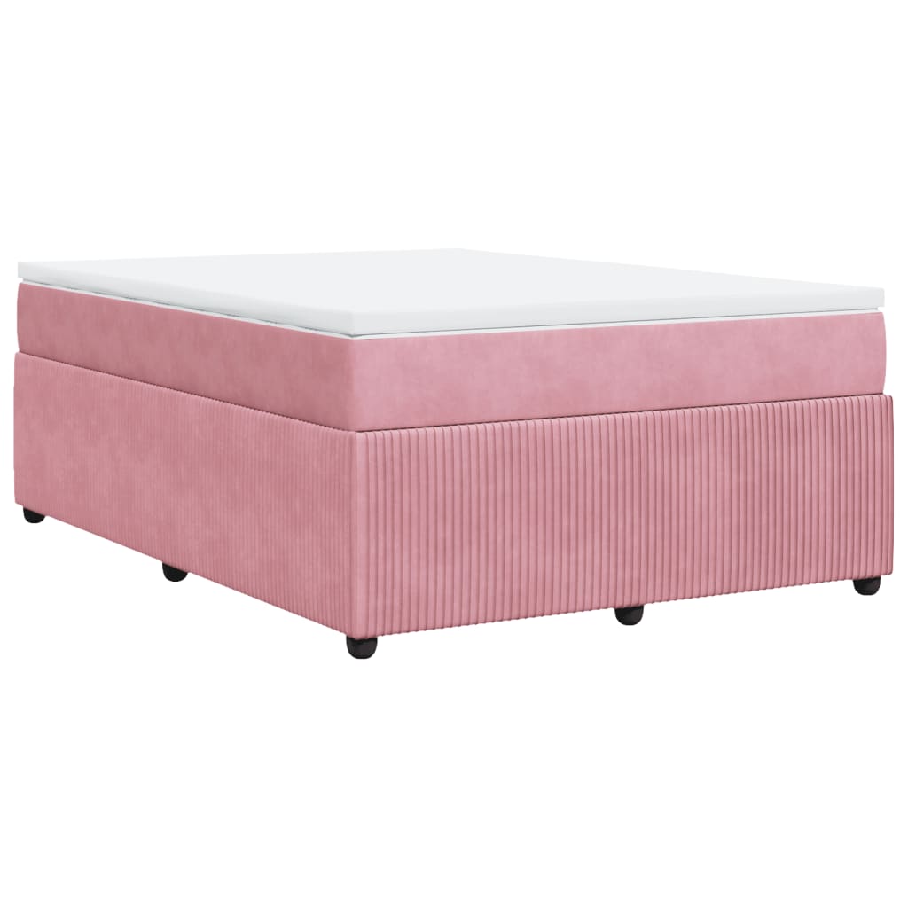 Sommier à lattes de lit avec matelas Rose 140x190 cm Velours