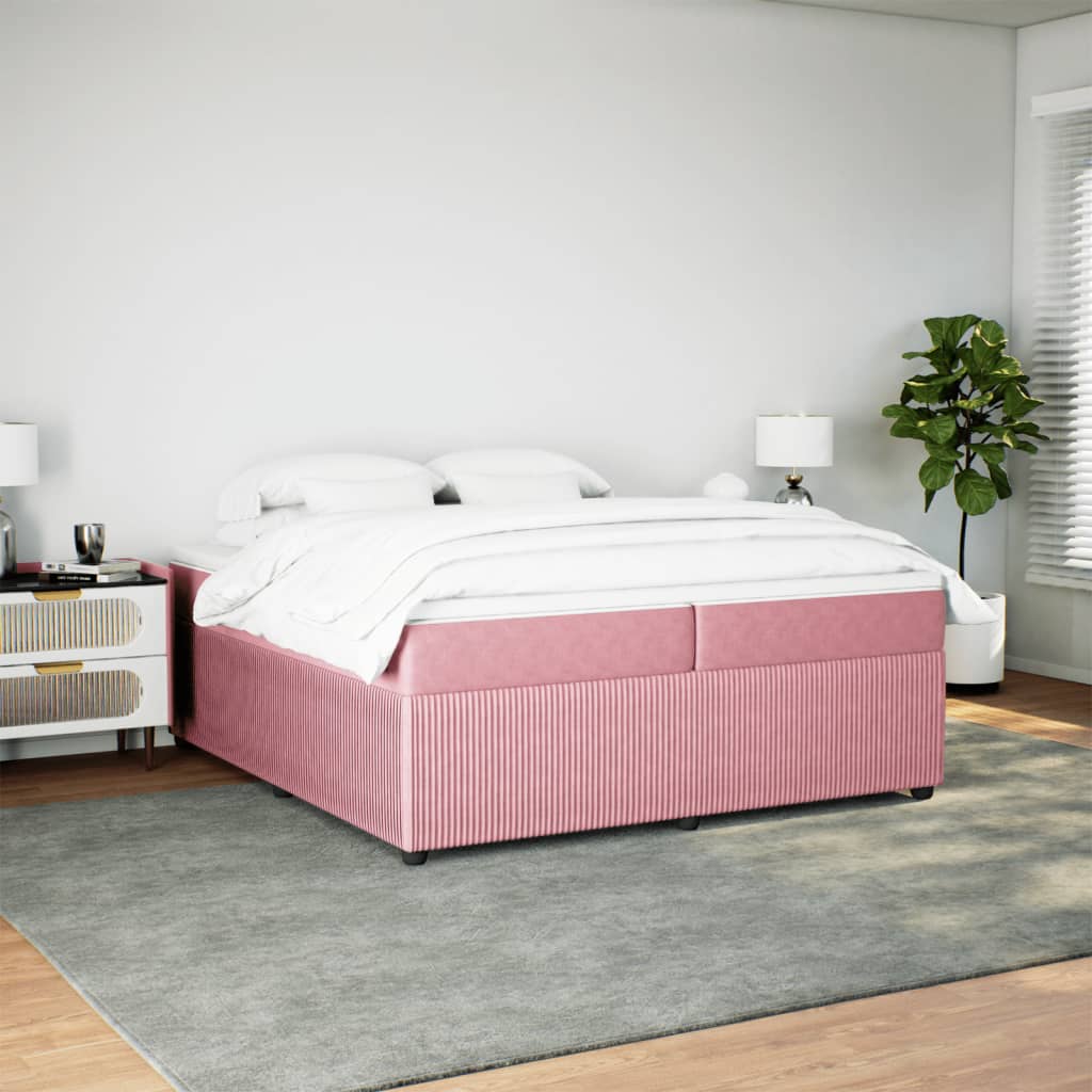 Sommier à lattes de lit avec matelas Rose 200x200 cm Velours