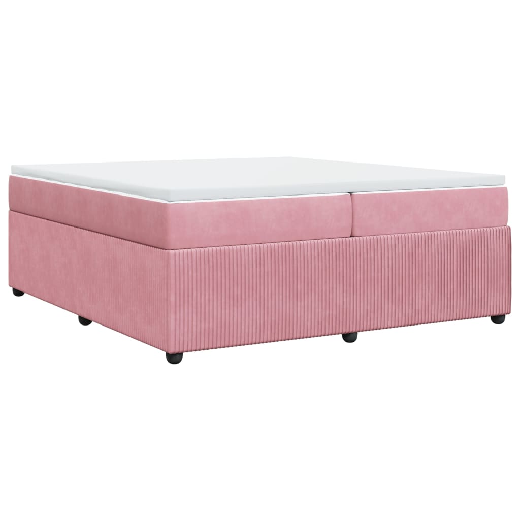 Sommier à lattes de lit avec matelas Rose 200x200 cm Velours