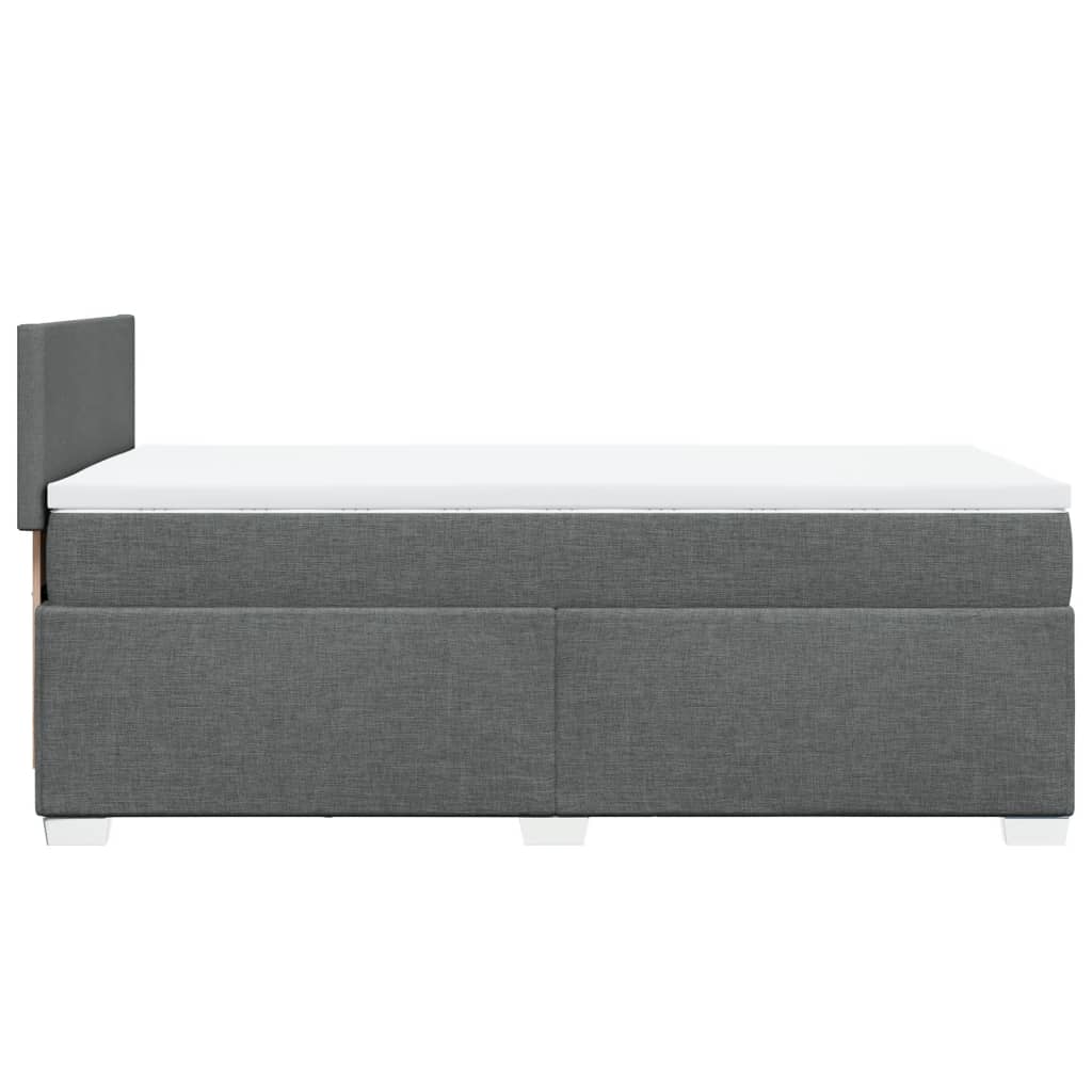 Sommier à lattes de lit avec matelas Gris foncé 80x200 cm Tissu