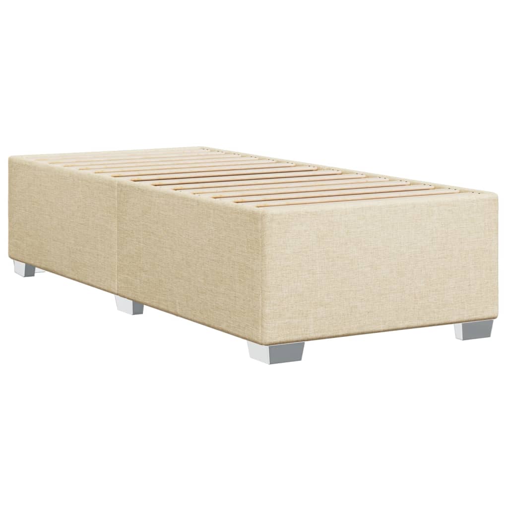 Bed slatted base with mattress Cream 80x200 cm Fabric