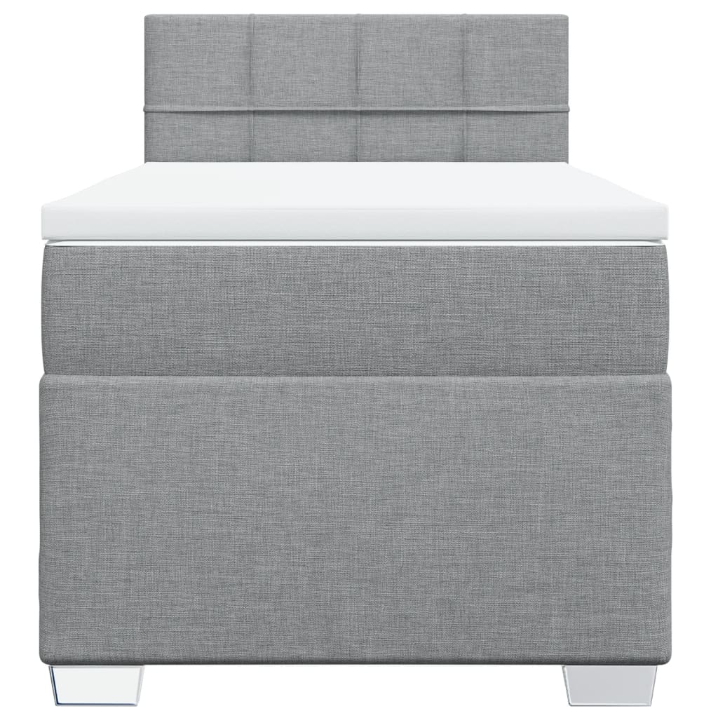 Sommier à lattes de lit avec matelas gris clair 80x200 cm tissu