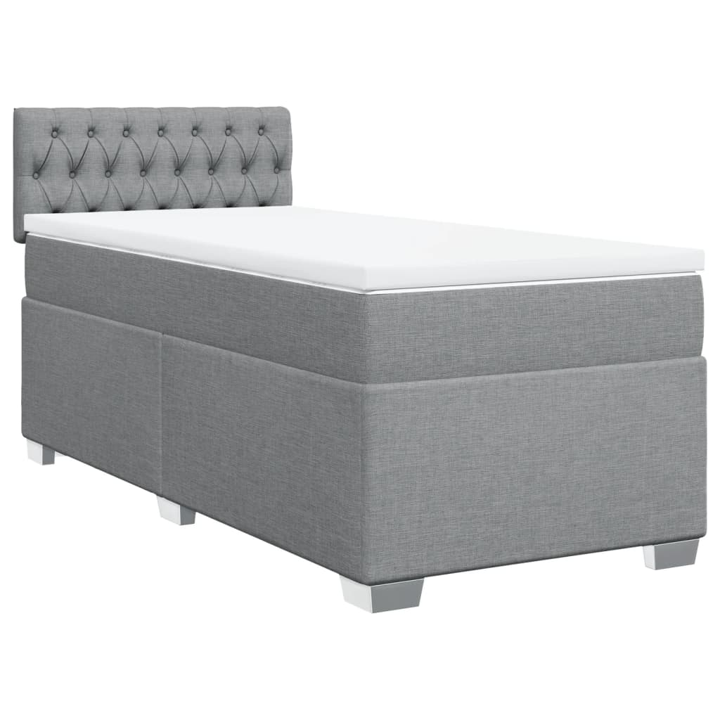 Sommier à lattes de lit avec matelas gris clair 80x200 cm tissu