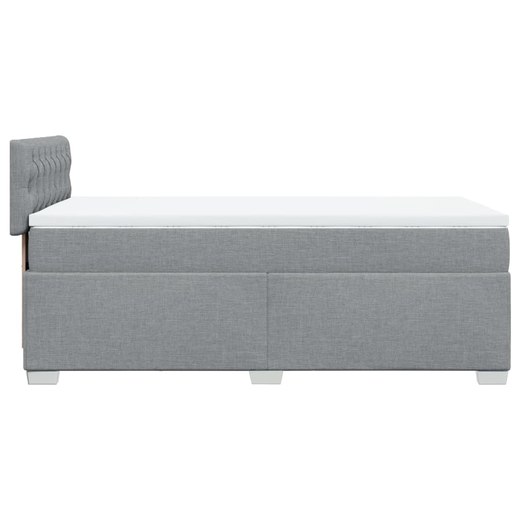 Sommier à lattes de lit avec matelas gris clair 80x200 cm tissu