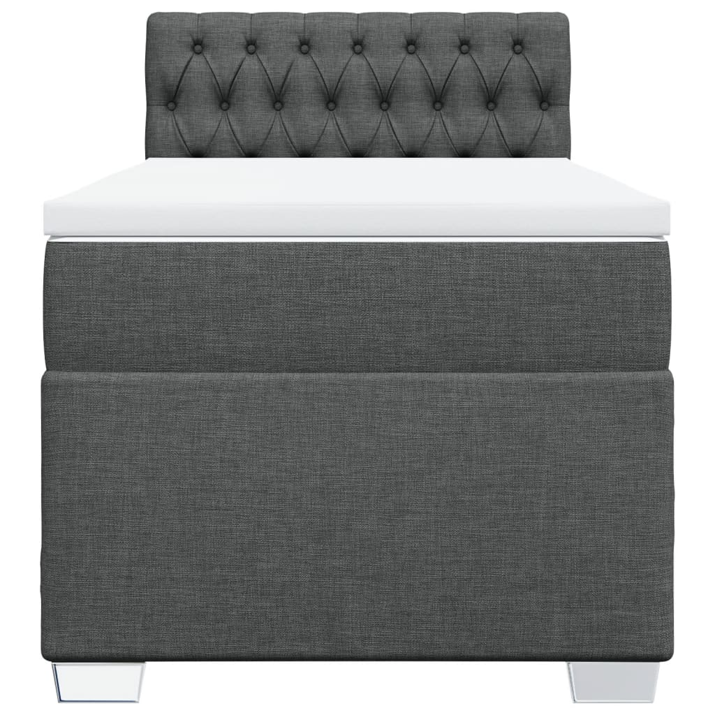 Sommier à lattes de lit avec matelas Gris foncé 80x200 cm Tissu