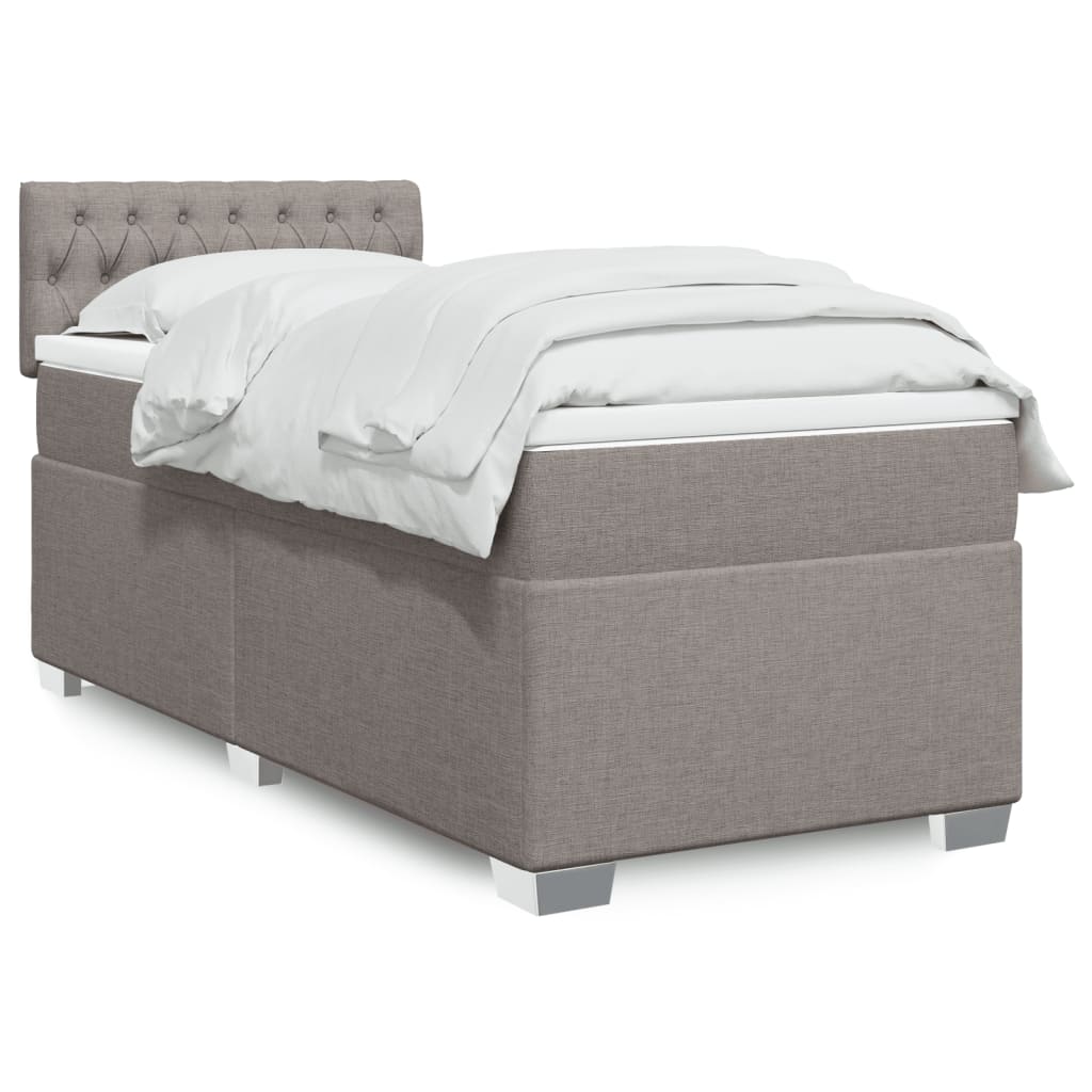 Sommier à lattes de lit avec matelas Taupe 80x200 cm Tissu