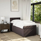 Slatted bed base with mattress Dark brown 80x200 cm