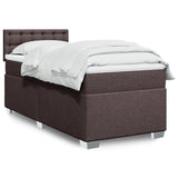 Slatted bed base with mattress Dark brown 80x200 cm