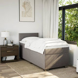 Slatted bed base with mattress Taupe 90x190 cm Fabric