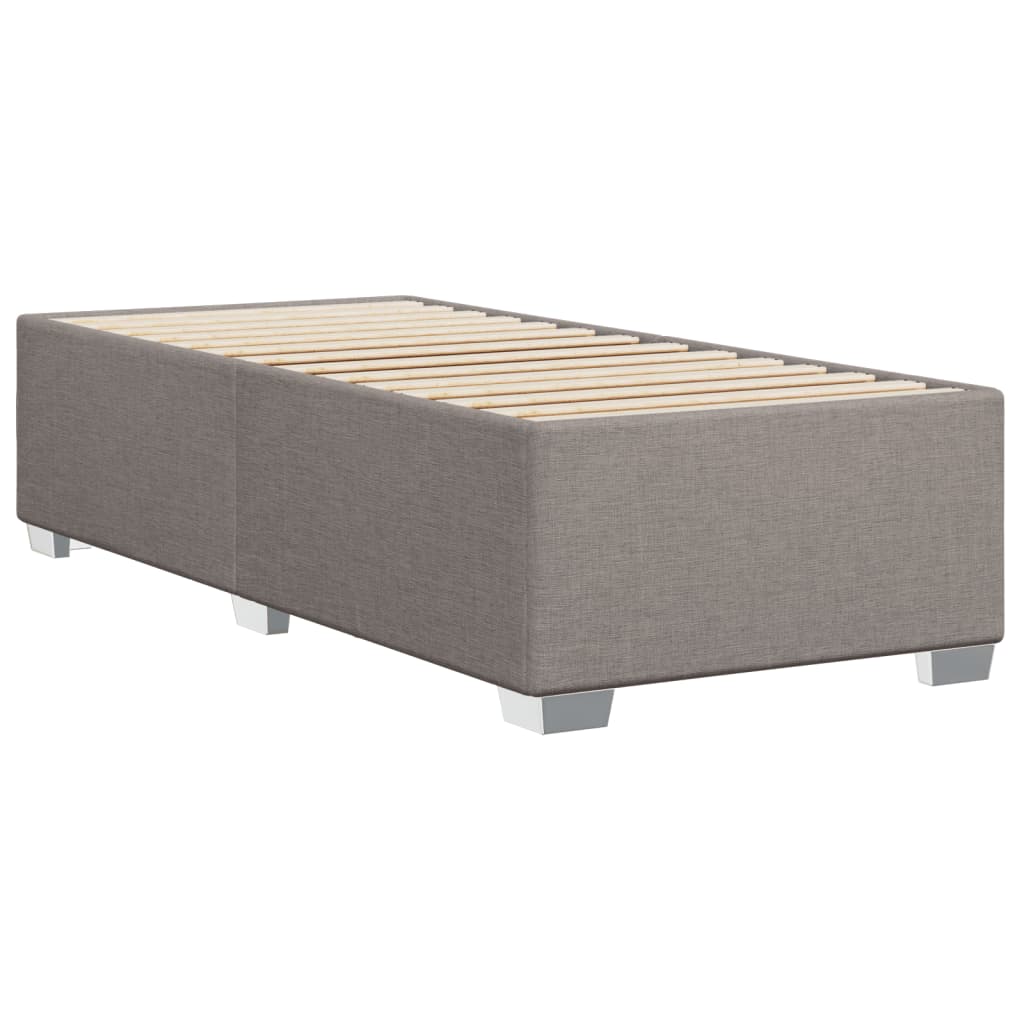 Slatted bed base with mattress Taupe 90x190 cm Fabric