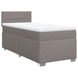 Slatted bed base with mattress Taupe 90x190 cm Fabric