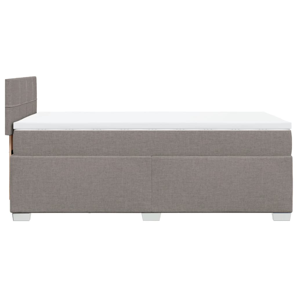 Slatted bed base with mattress Taupe 90x190 cm Fabric