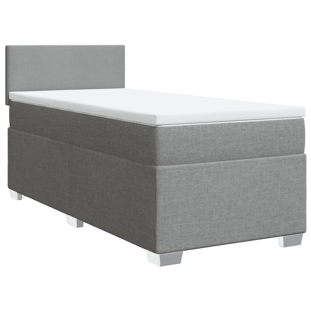 Sommier à lattes de lit avec matelas Gris clair 90x200 cm Tissu