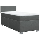 Sommier à lattes de lit avec matelas Gris foncé 90x200 cm Tissu