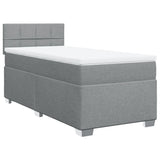 Sommier à lattes de lit avec matelas Gris clair 90x200 cm Tissu