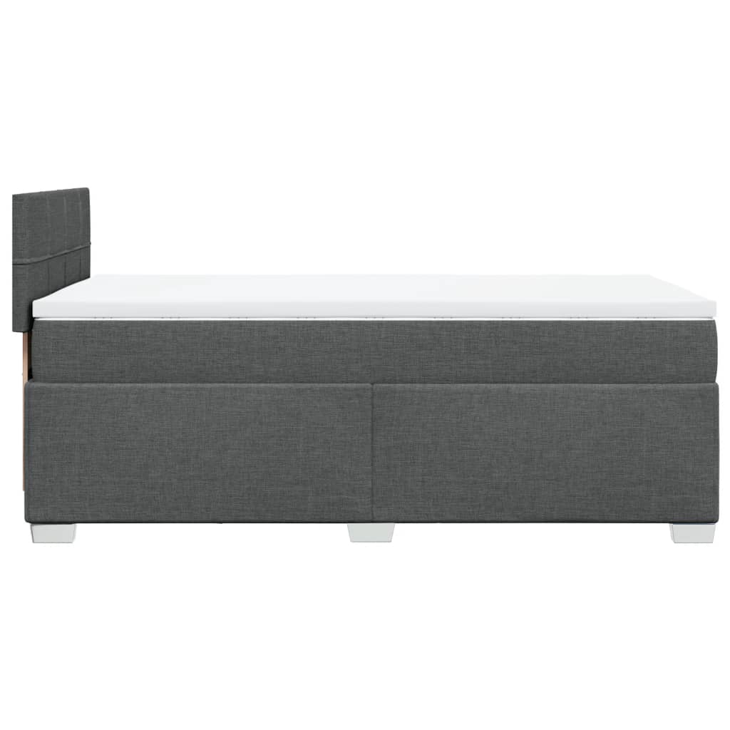 Sommier à lattes de lit avec matelas Gris foncé 90x200 cm Tissu