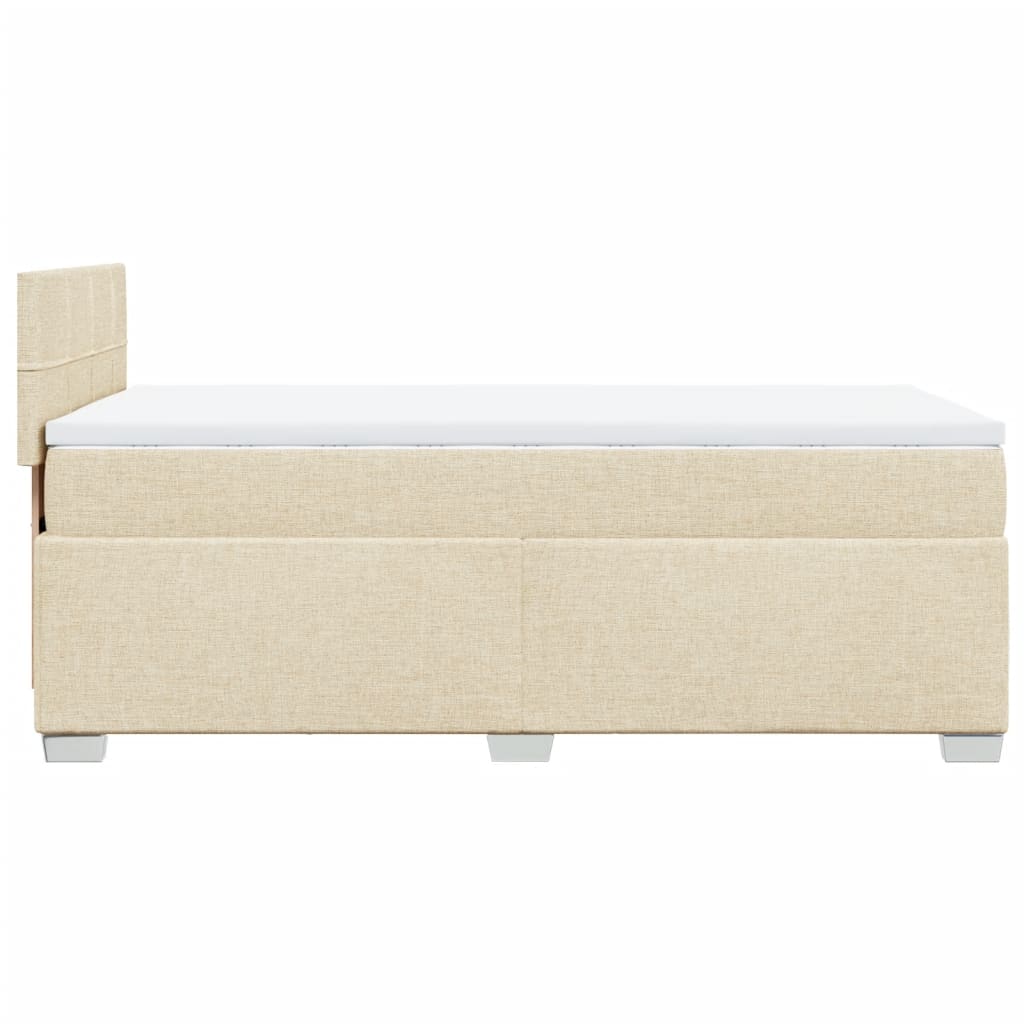 Sommier à lattes de lit avec matelas Crème 90x200 cm Tissu