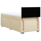 Sommier à lattes de lit avec matelas Crème 90x200 cm Tissu