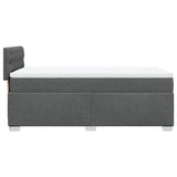 Sommier à lattes de lit avec matelas Gris foncé 90x200 cm Tissu