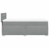 Sommier à lattes de lit avec matelas Gris clair 90x200 cm Tissu