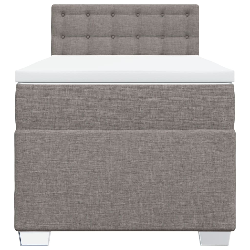 Sommier à lattes de lit avec matelas Taupe 90x200 cm Tissu