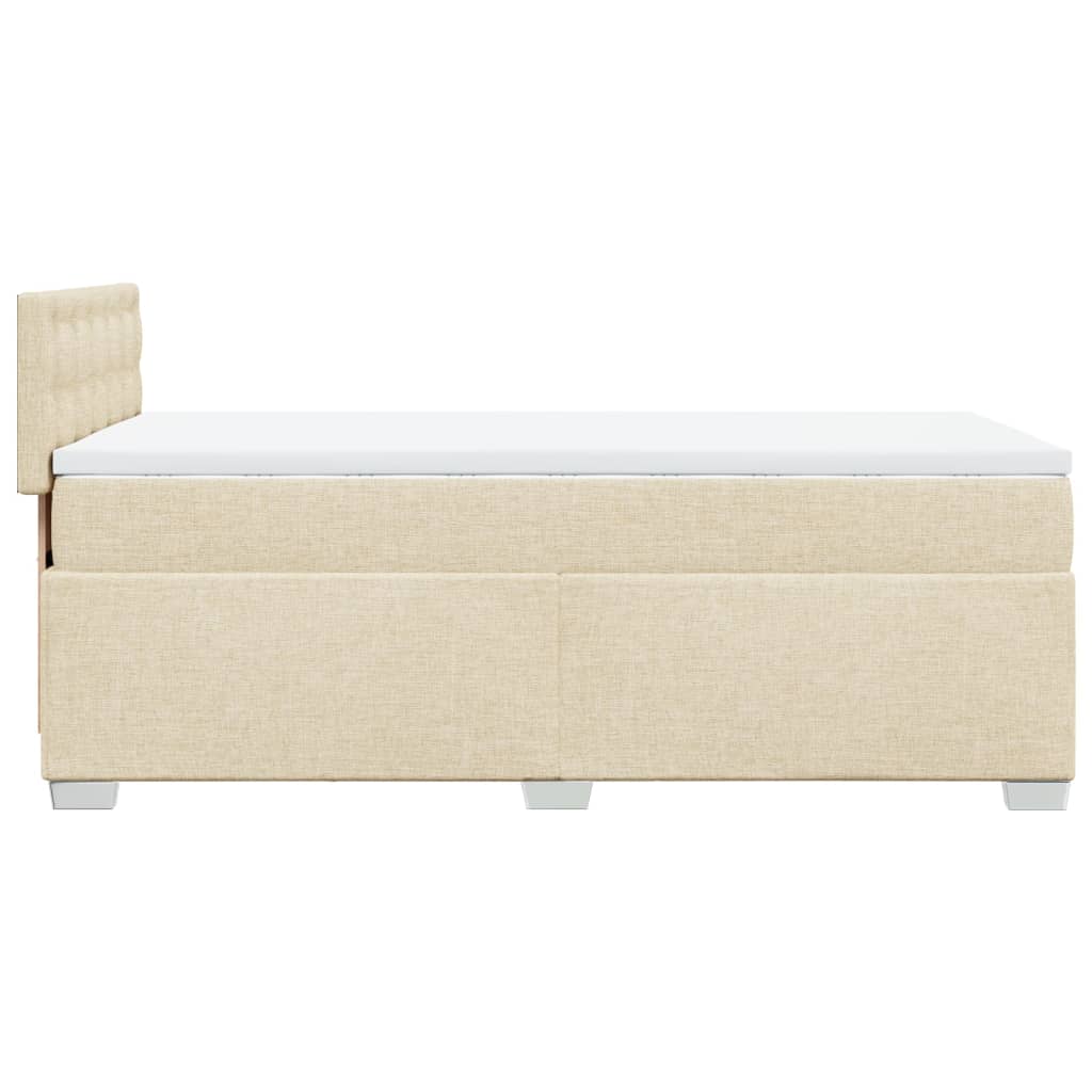 Sommier à lattes de lit avec matelas Crème 90x200 cm Tissu