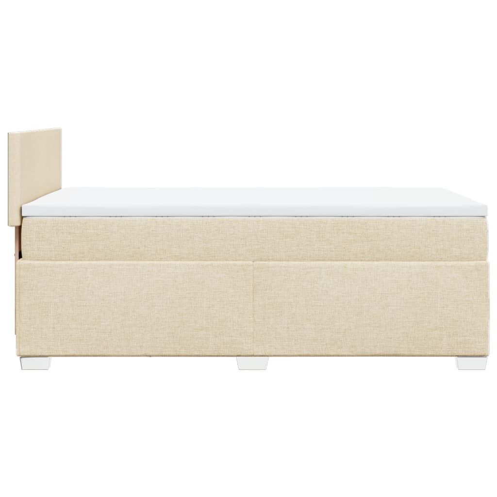 Sommier à lattes de lit avec matelas Crème 100x200 cm Tissu