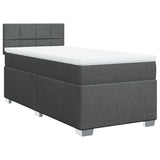 Sommier à lattes de lit avec matelas Gris foncé 100x200cm Tissu