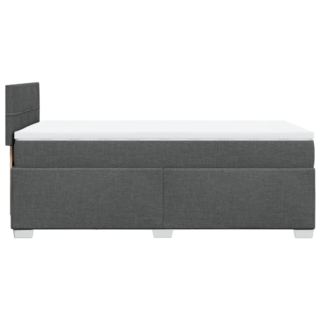 Sommier à lattes de lit avec matelas Gris foncé 100x200cm Tissu