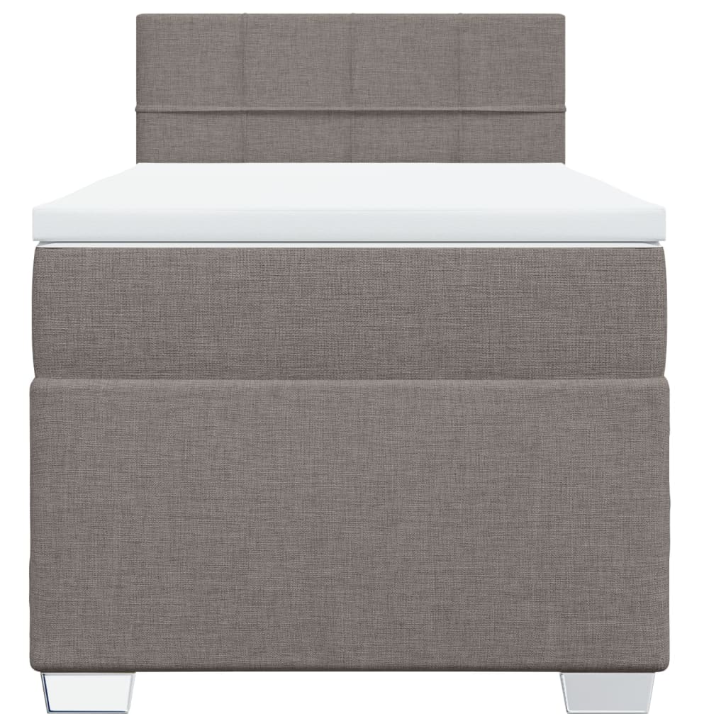 Sommier à lattes de lit avec matelas Taupe 100x200 cm Tissu