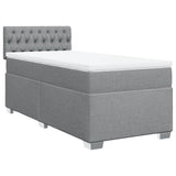 Sommier à lattes de lit avec matelas Gris clair 100x200cm Tissu