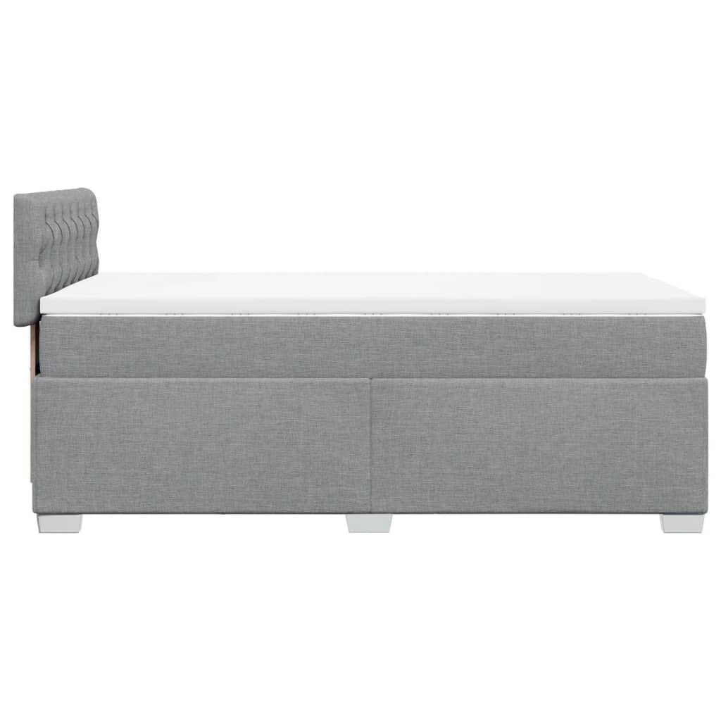 Sommier à lattes de lit avec matelas Gris clair 100x200cm Tissu