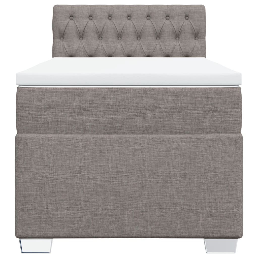 Sommier à lattes de lit avec matelas Taupe 100x200 cm Tissu