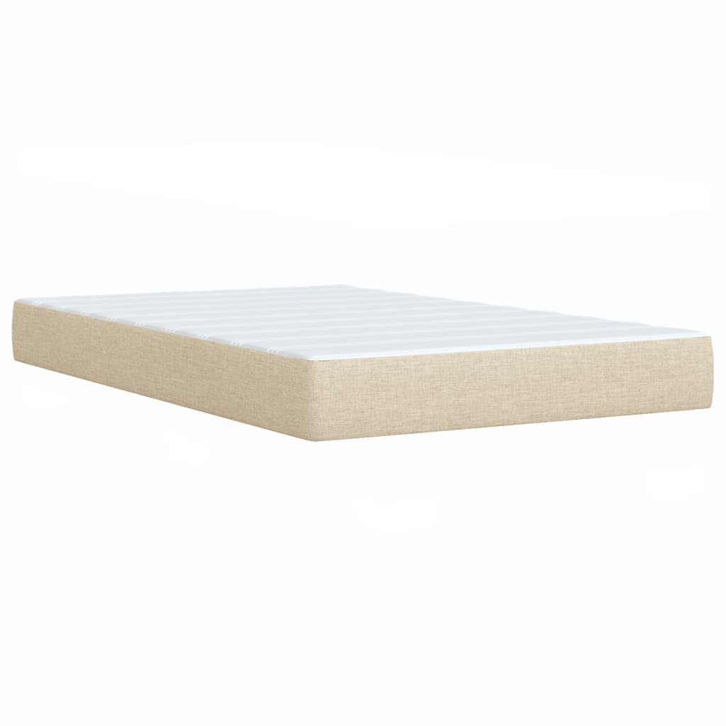 Sommier à lattes de lit avec matelas Crème 100x200 cm Tissu