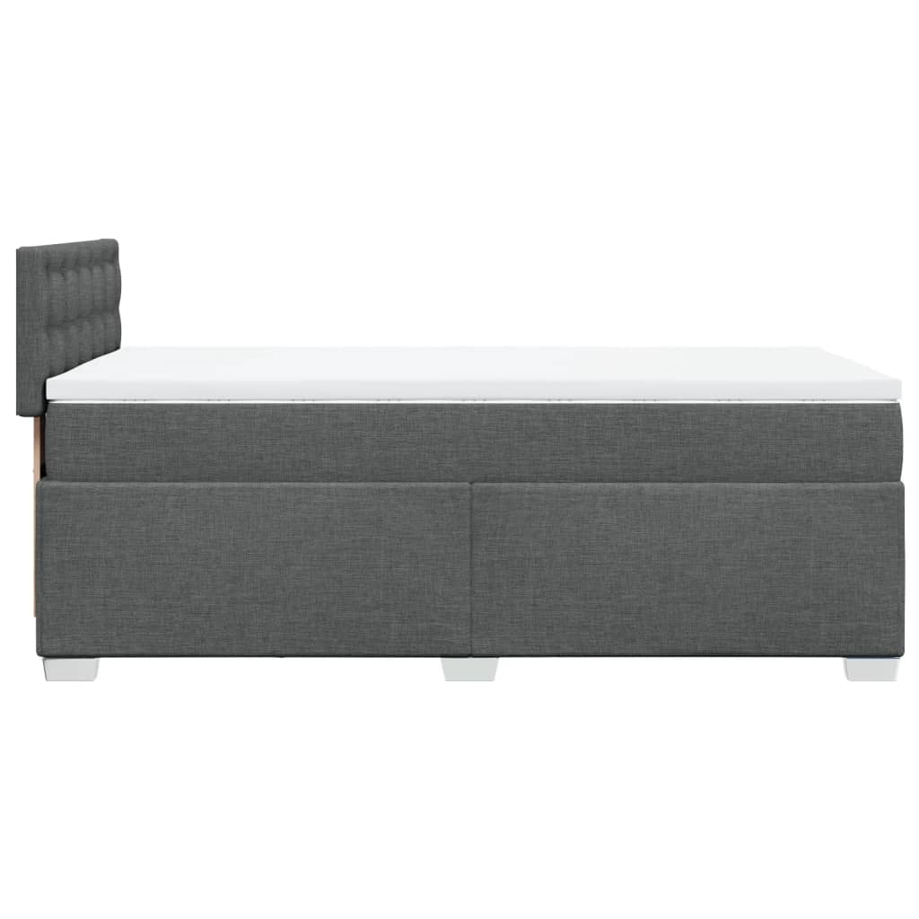 Sommier à lattes de lit avec matelas Gris foncé 100x200cm Tissu