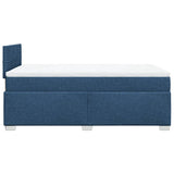 Slatted bed base with mattress Blue 120x200 cm Fabric