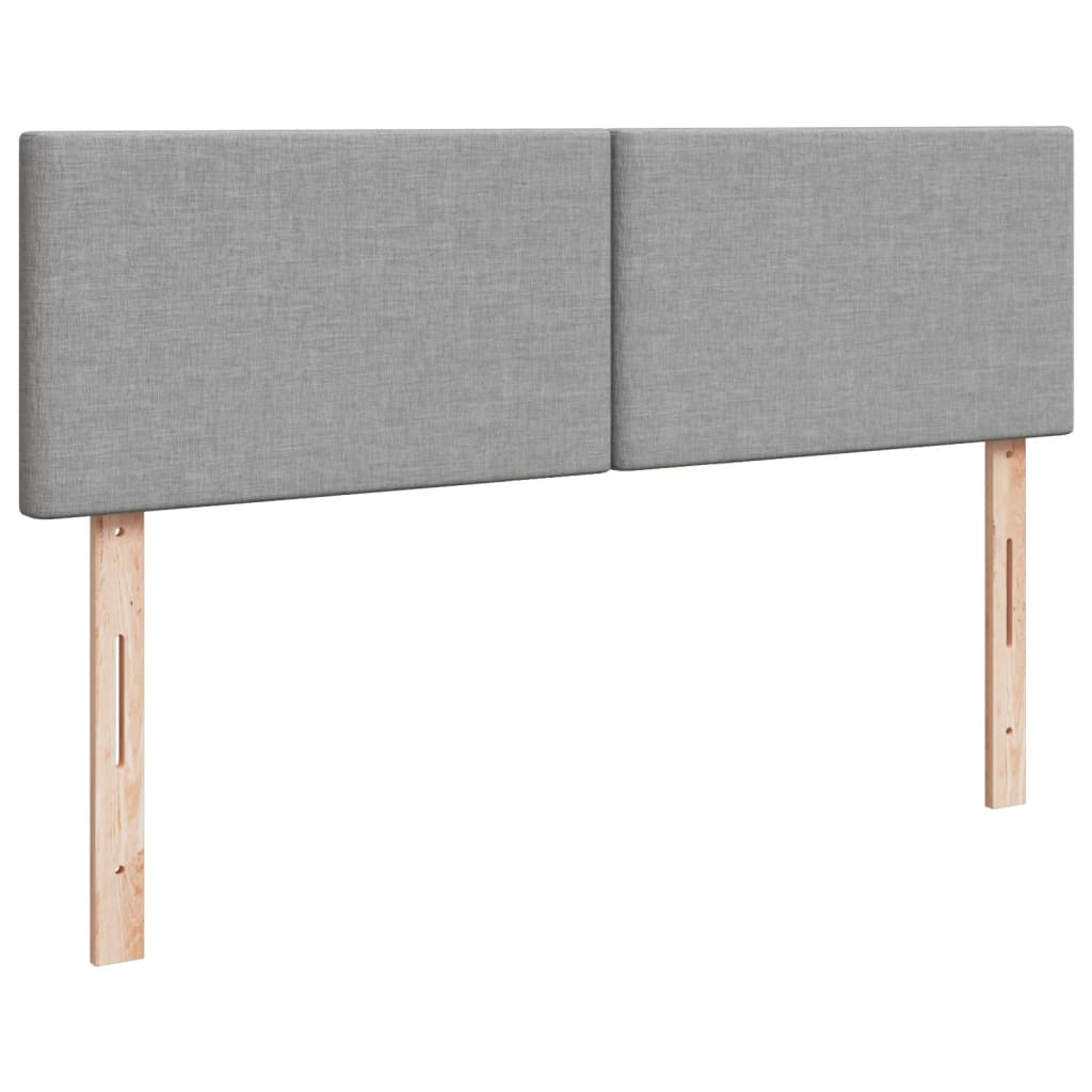 Sommier à lattes de lit avec matelas Gris clair 140x190cm Tissu