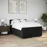 Slatted bed base with mattress Black 140x190 cm Fabric