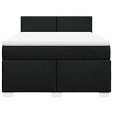 Slatted bed base with mattress Black 140x190 cm Fabric