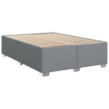 Slatted bed base with mattress Light grey 140x190cm Fabric