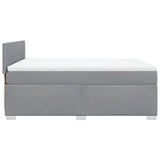 Slatted bed base with mattress Light grey 140x190cm Fabric