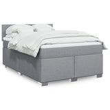 Slatted bed base with mattress Light grey 140x190cm Fabric