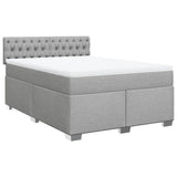 Sommier à lattes de lit avec matelas Gris clair 140x190cm Tissu