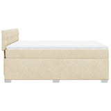 Bed slatted base with mattress Cream 140x190 cm Fabric