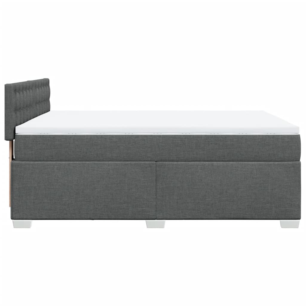 Sommier à lattes de lit avec matelas Gris foncé 140x190cm Tissu